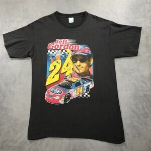 Vintage Jeff Gordon NASCAR Racing Shirt Men's Large 90s DuPont Black Y2K 00s *